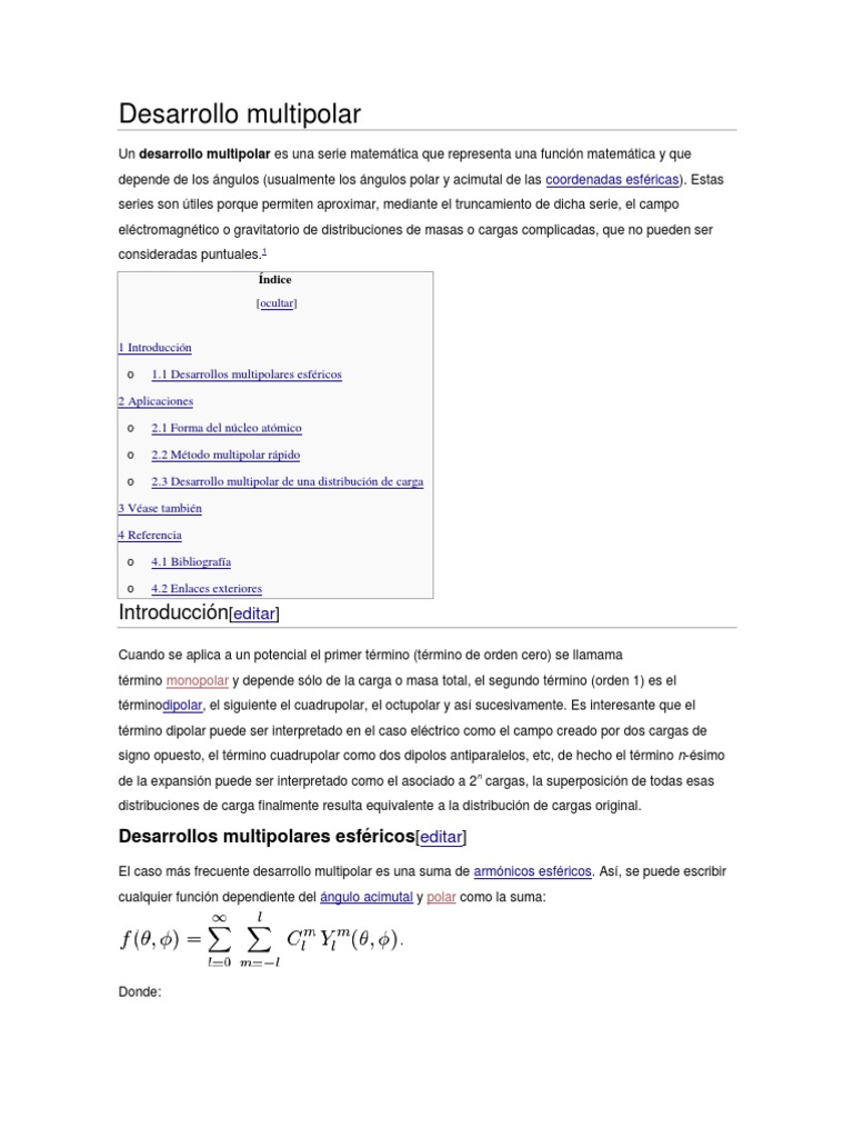 Desarrollo Multipolar | PDF | Ciencias fisicas | Fuerza
