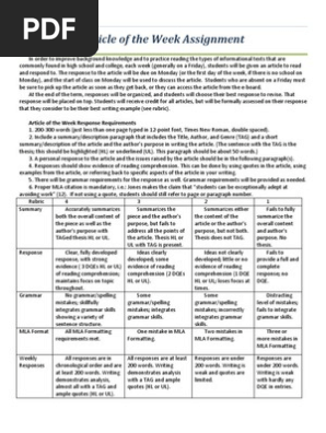 Article of the Week Assignment and Rubric[1]