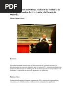 De la concepción aristotélica clásica de la verdad