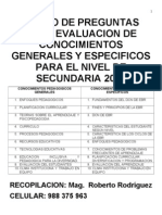 Banco de Preguntas para Evaluacion de Conocimientos Generales 2013