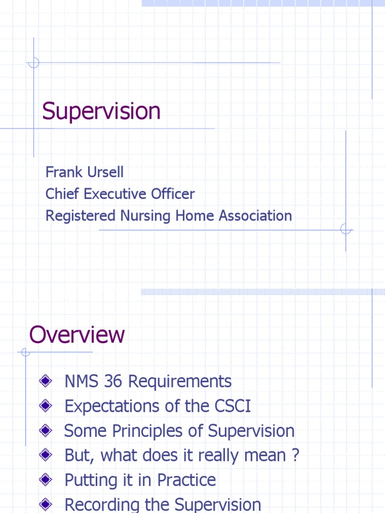 Supervision PDF Nursing Home Care Nursing