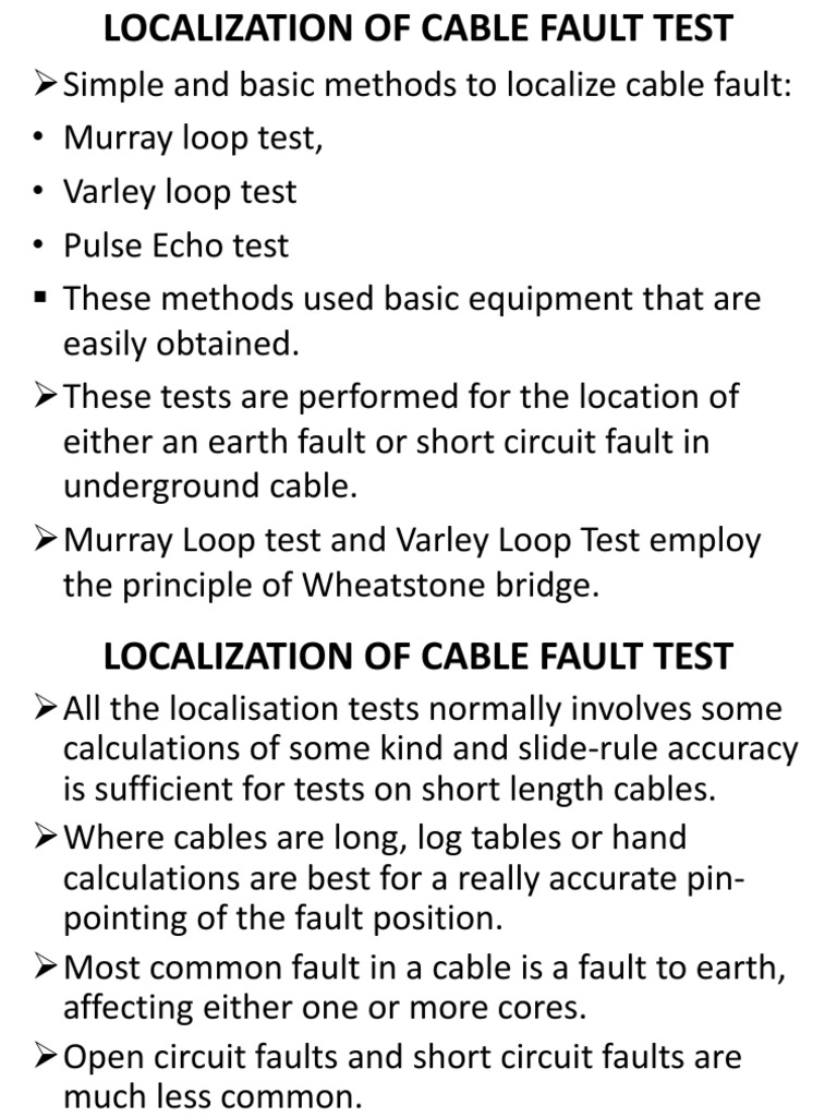 Localization of Cable Fault Test PDF