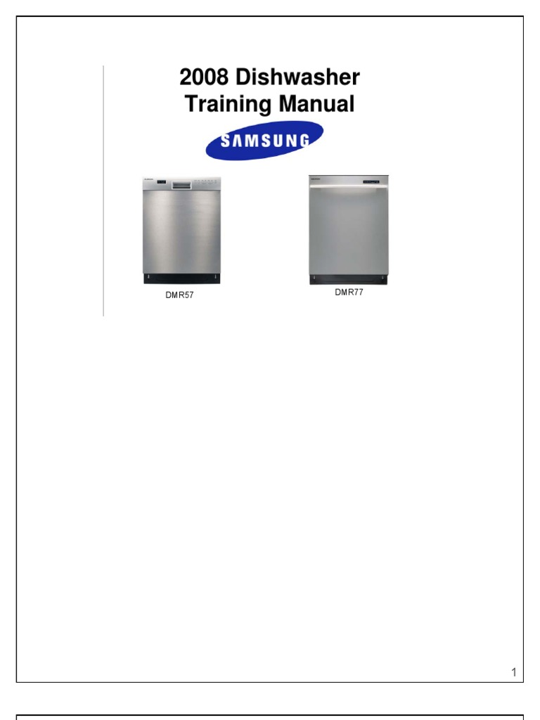 2008 Dishwasher Training Manual Overview | PDF | Dishwasher | Electrical Connector