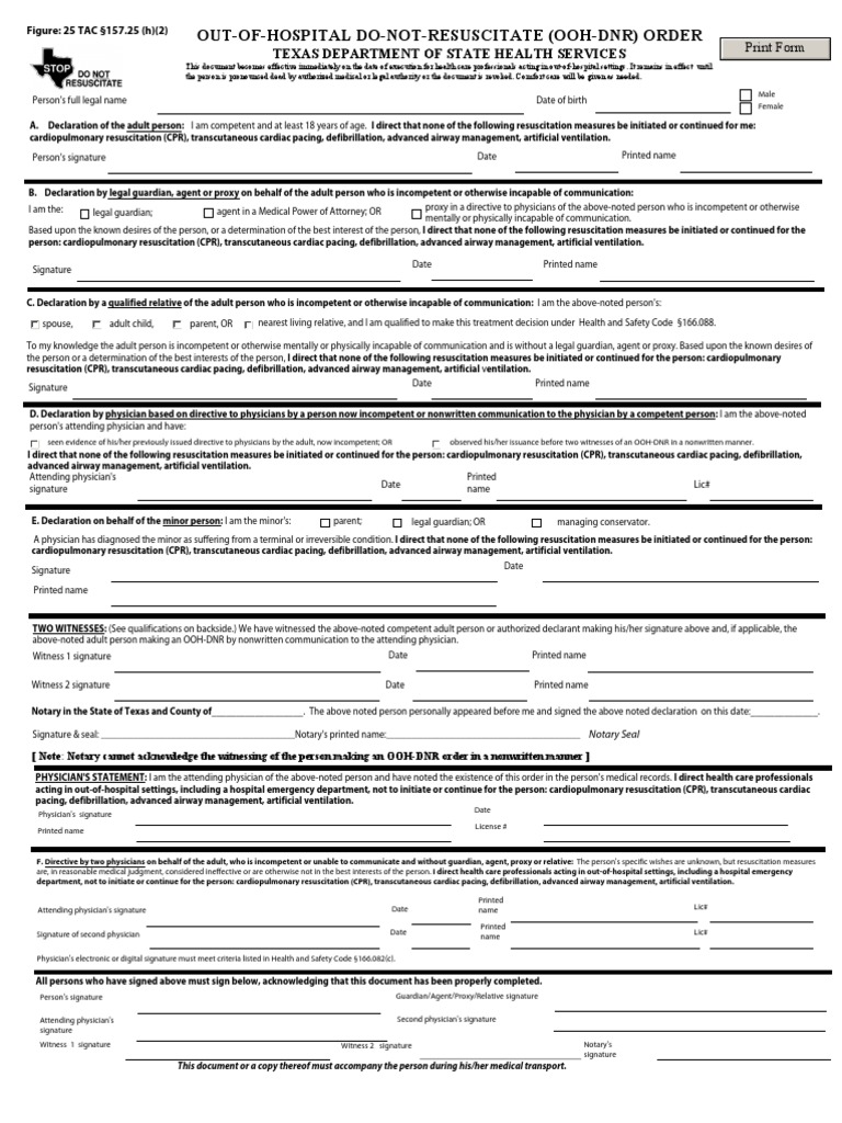 DNR Form | PDF