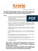 Relatório de problemas e sugestões Funarte-BH-MG-2008