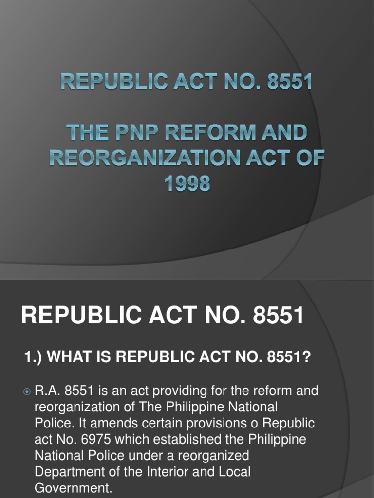 RA 8551 Police Retirement