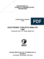 Electronic Circuits Analyis LAB: Department of Electronics & Communication Engineering