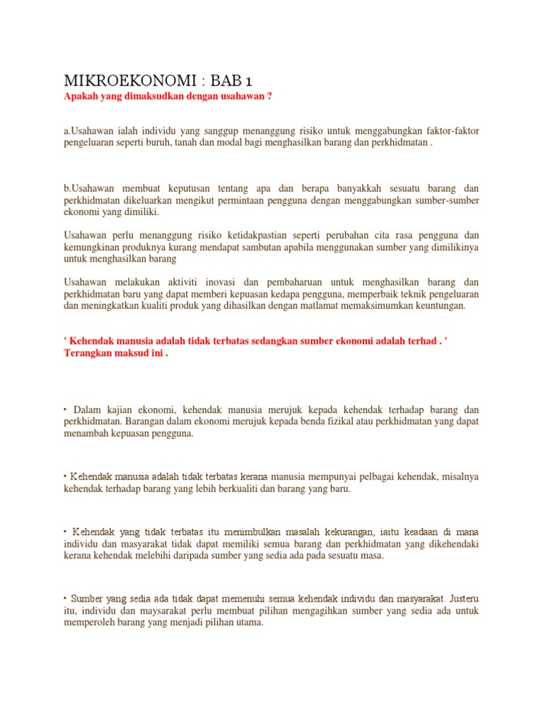 Mikroekonomi Bab 1 Pdf