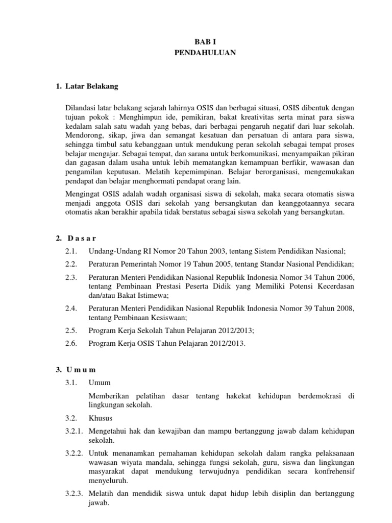 Proposal Pembentukan Osis