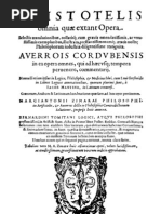 Aristotelis Opera Cum Averrois Commentariis Vol I PT 1