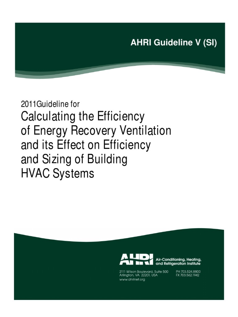 Energy Recovery Ventilation Efficiency Guide | PDF