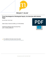 Henninger, Max 2005 'From Sociological to Ontological Inquiry-- An Interview With Antonio Negri' Italian Culture, Vol. 23 (Pp. 153--166)