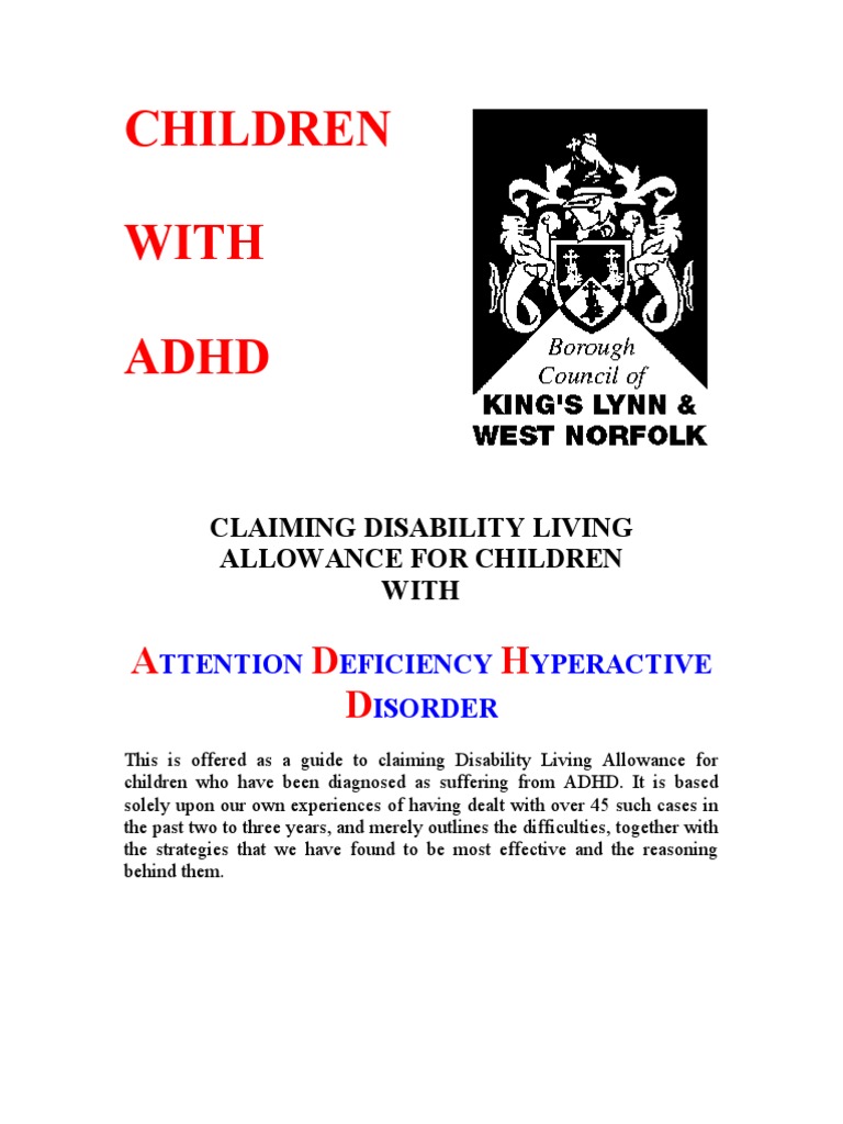 ADHD and Disability Living Allowance Guide | PDF | Attention Deficit ...
