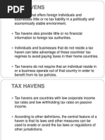 CFC, FSC and Tax Havens