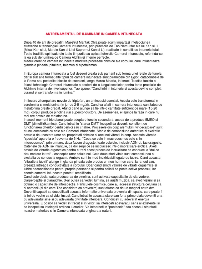 Antrenamentul de Iluminare in Camera Intunecata | PDF