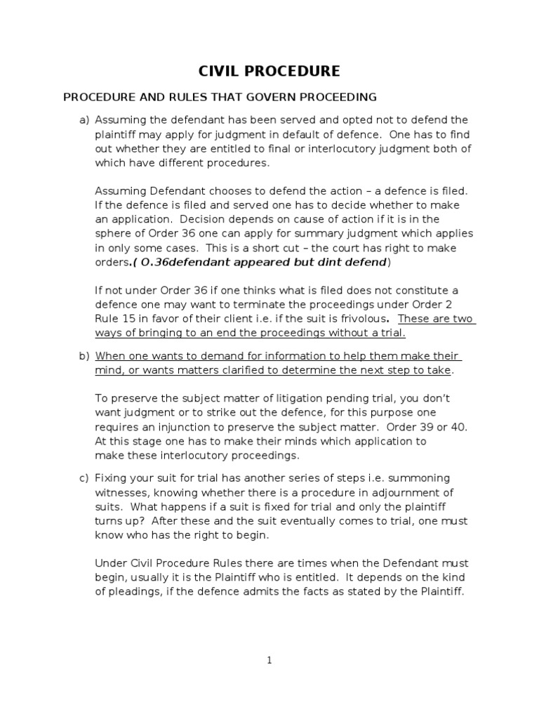 Civil Procedure Rules Overview | PDF | Res Judicata | Lawsuit