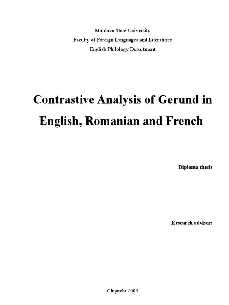 Contrastive Analysis of Gerund in English, Romanian and French | PDF