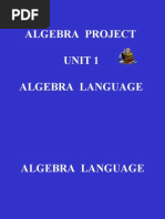 Algebra Project Unit 1 Algebra Language