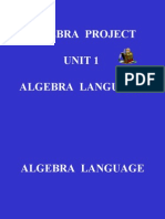 Algebra Project Unit 1 Algebra Language