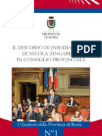 Discorso Di Insediamento - Nicola Zingaretti - Provincia di Roma 
