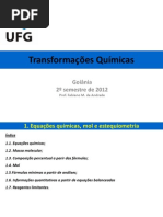 (Lista 1) Equações químicas, mol e estequiometria