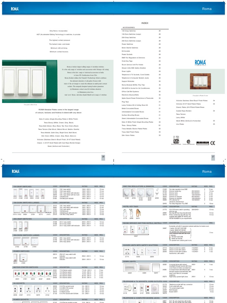 Anchor Roma | PDF | Electrical Components | Manufactured Goods
