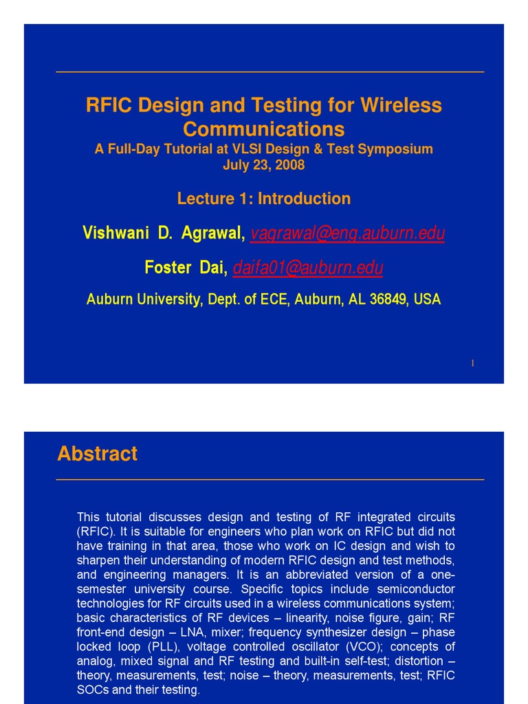 RFIC Design & Testing Tutorial | PDF | Distortion | Amplifier