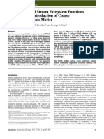 Reintroduction of Coarse Organic Matter Improves Stream Nutrient Retention