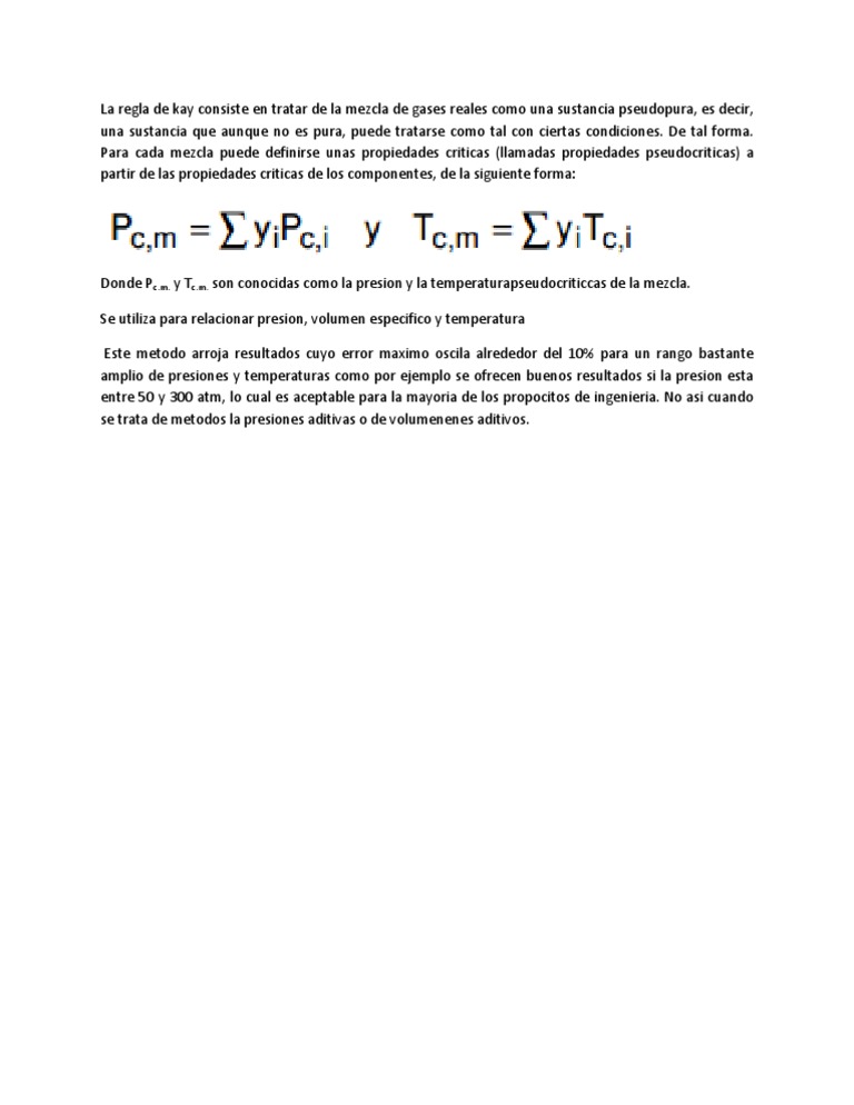 Regla de Kay en Mezclas de Gases | PDF