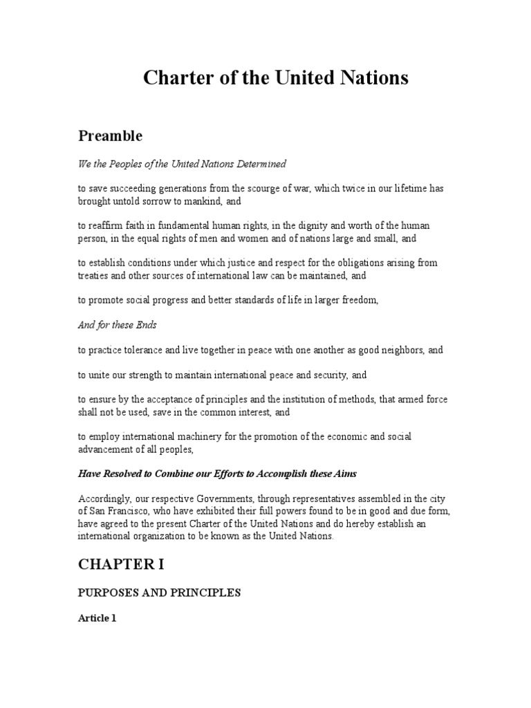 United Nations Charter Overview | PDF | United Nations General Assembly ...