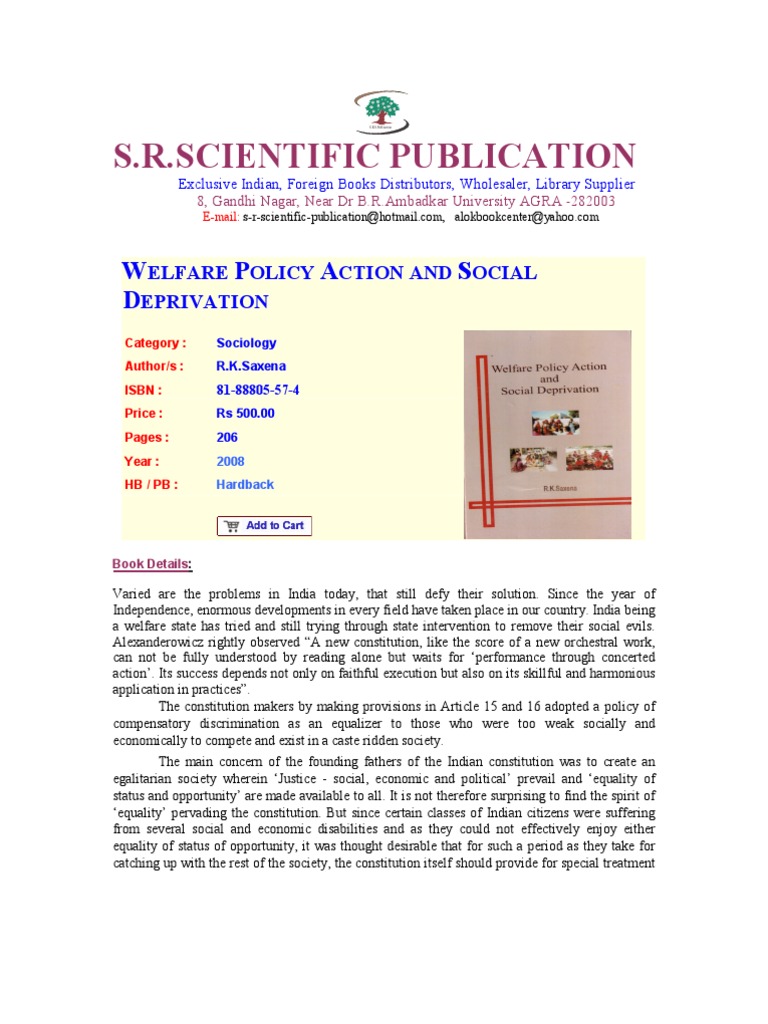 Welfare Policy and Social Deprivation Analysis | PDF | Egalitarianism ...