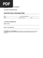 Architectural Program Form