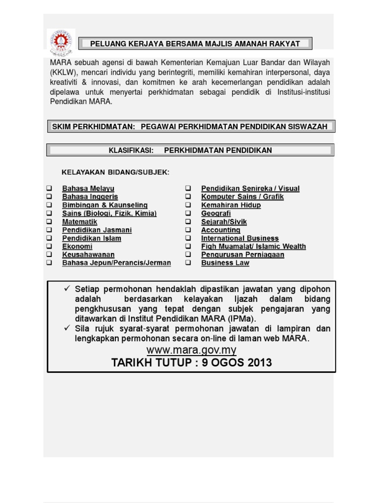 Pegawai Perkhidmatan Pendidikan Mara