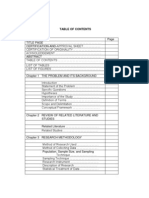 Sample Table of Contents