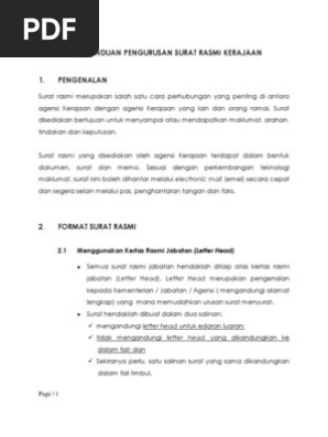 Panduan Pengurusan Surat Rasmi Kerajaan