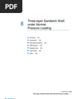 Three-layer Sandwich Shell  under Normal  Pressure Loading