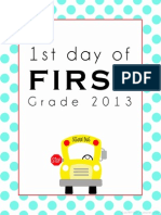 First Day of School Printable - First