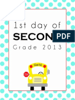 First Day of School Printable - Second