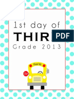 First Day of School Printable - Third