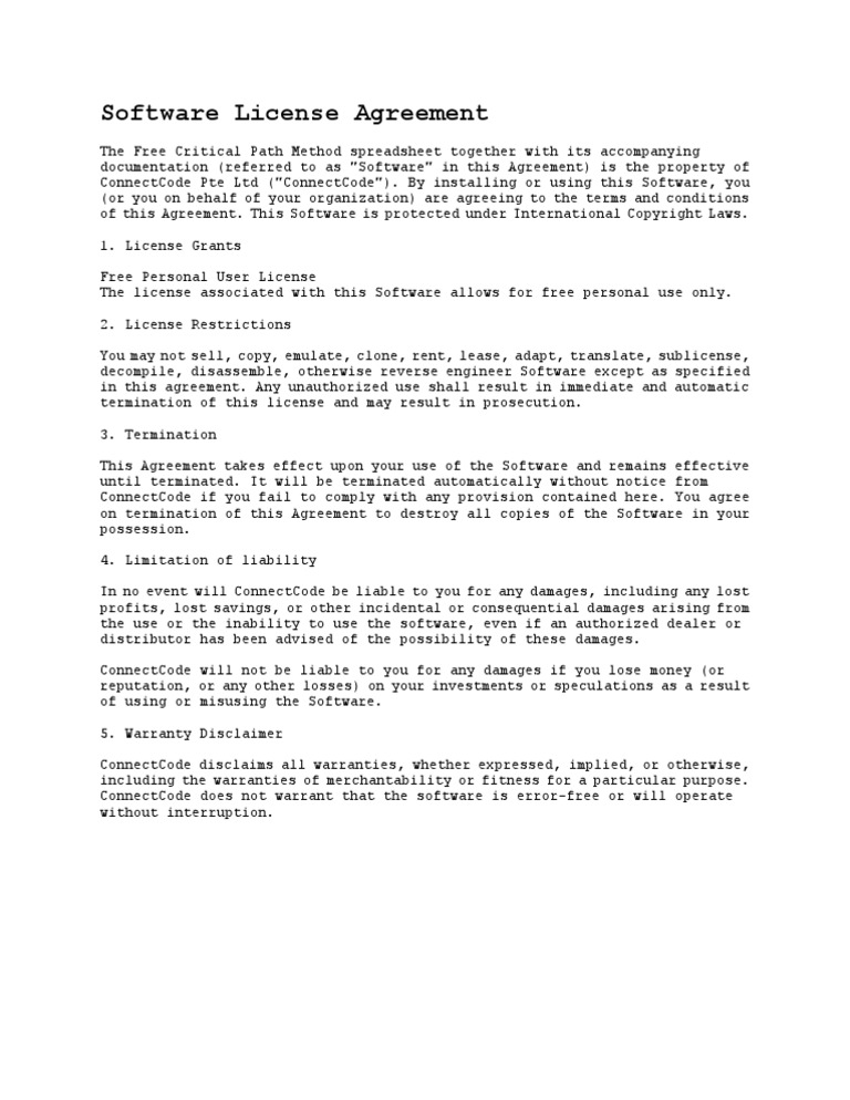 Software License Agreement | PDF