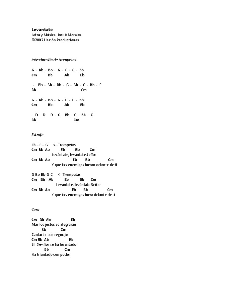 O Mais Rapido Levantate Letra Y Acordes
