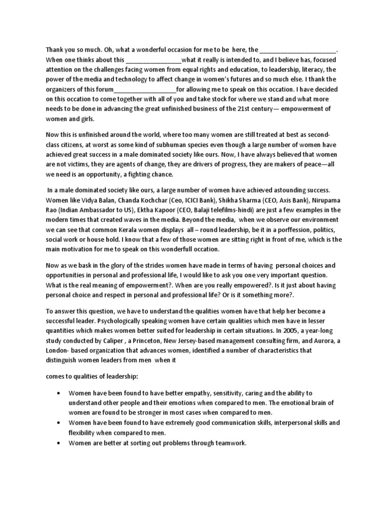 Speeches for women picture