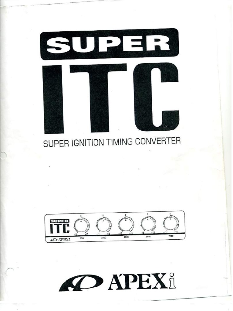 Apex'i Super ITC English Manual | PDF