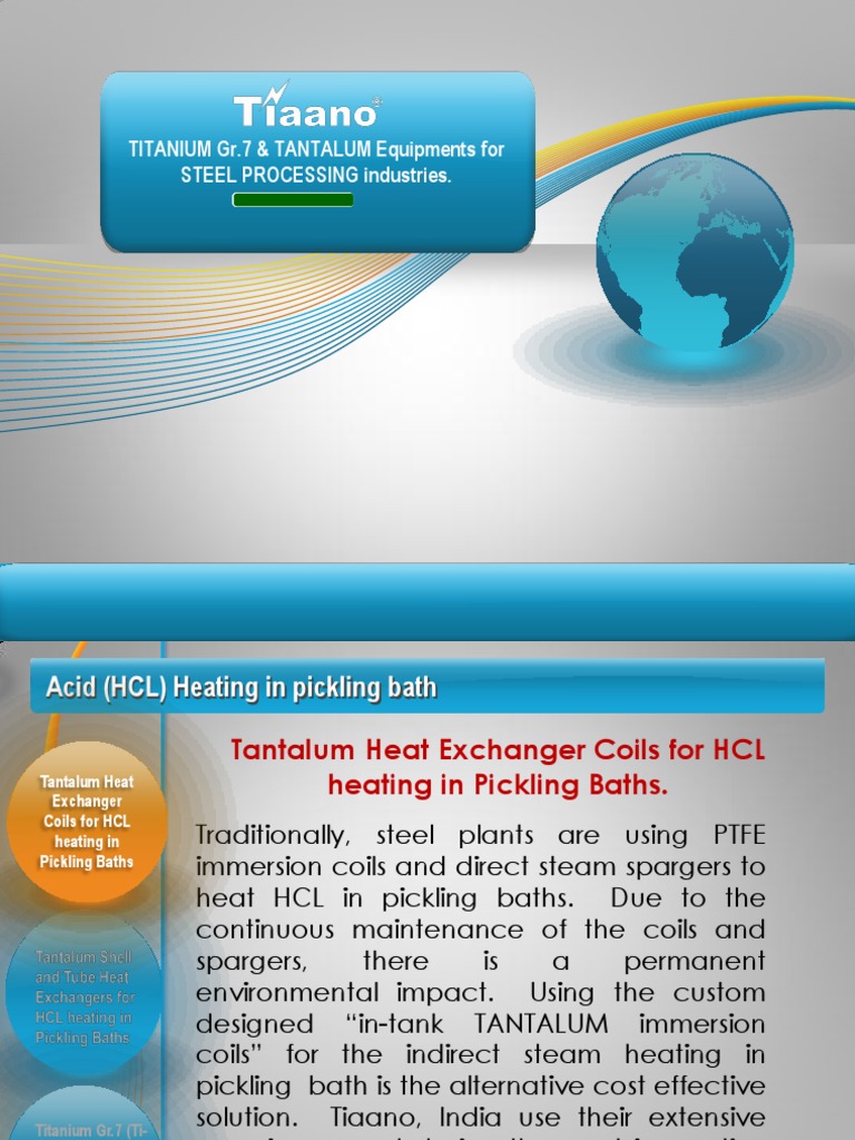 Titanium, Tantalum Equipments For HCL Regeneration and Reuse in ARP PDF Hydrochloric Acid