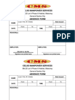 Sample Absence Form