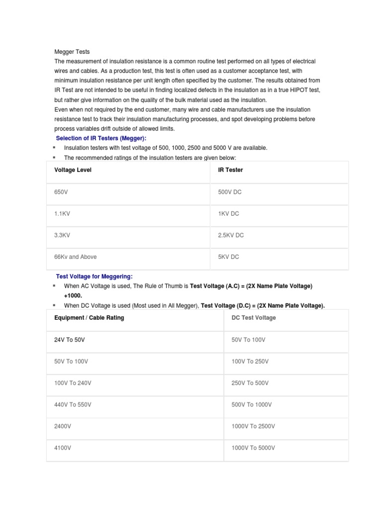 Transformer Megger Testing Guide | PDF | Transformer | Insulator ...