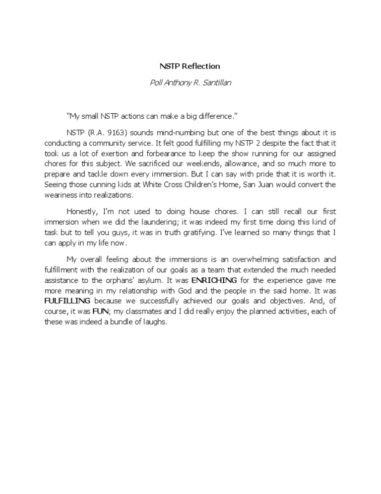 Narrative essay about nstp image