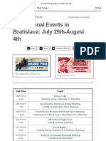 International Events Bratislava July 29th-August 4th