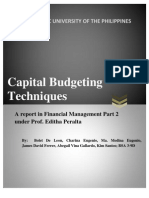 Summary of Capital Budgeting Techniques Gitman