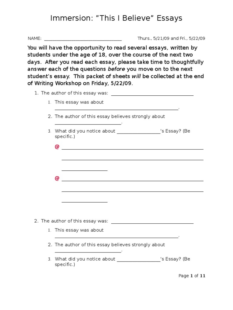 Immersion essay topics picture
